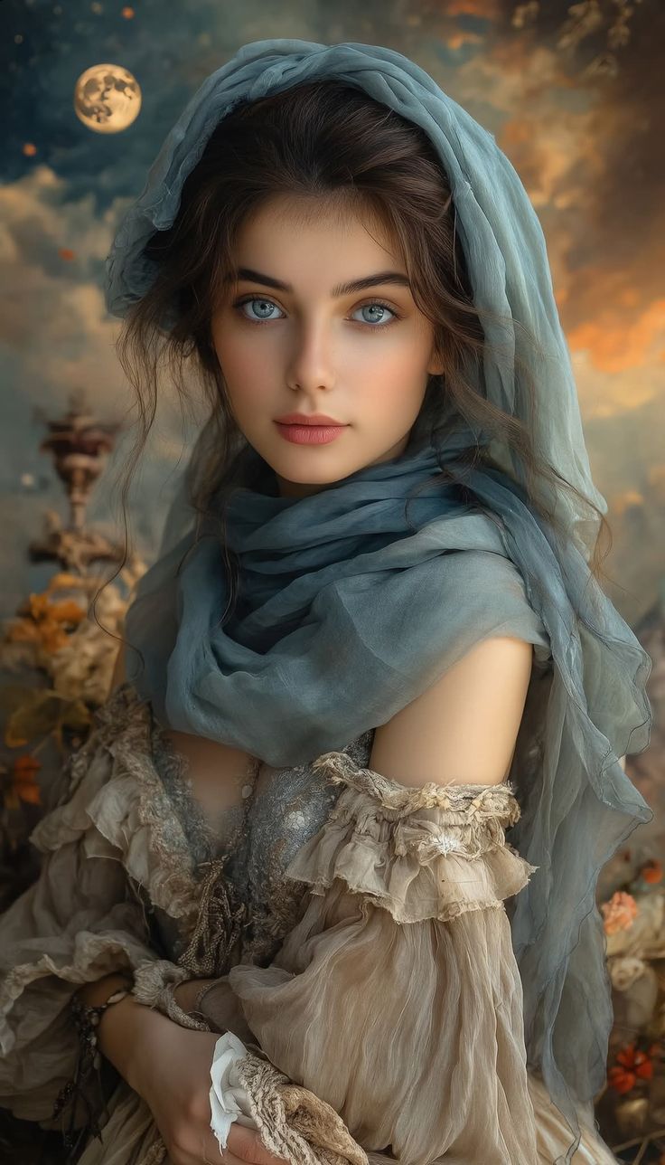 تابلو پرتره چشمان زیبا رنگ و هنر
